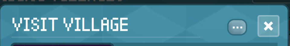 three dots button above village's name
